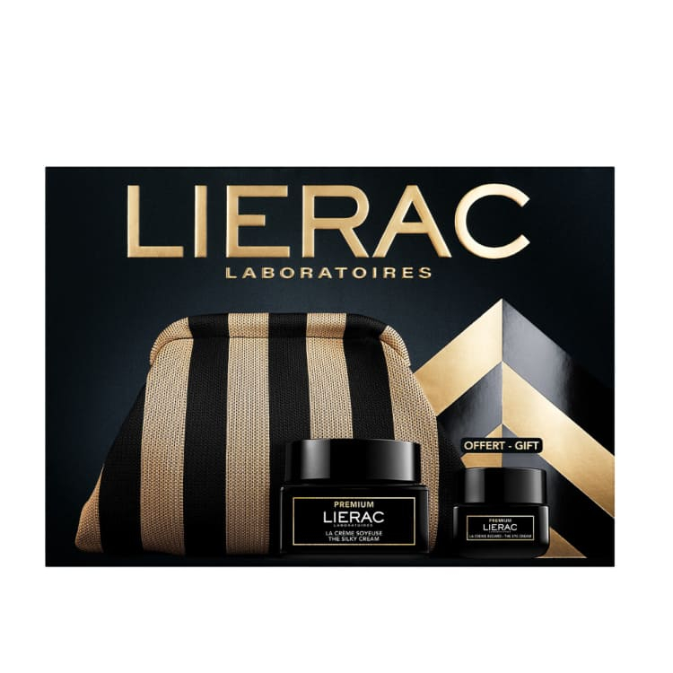 Lierac Premium set svilenkasta krema 50ml, krema oko očiju 20ml i torbica
