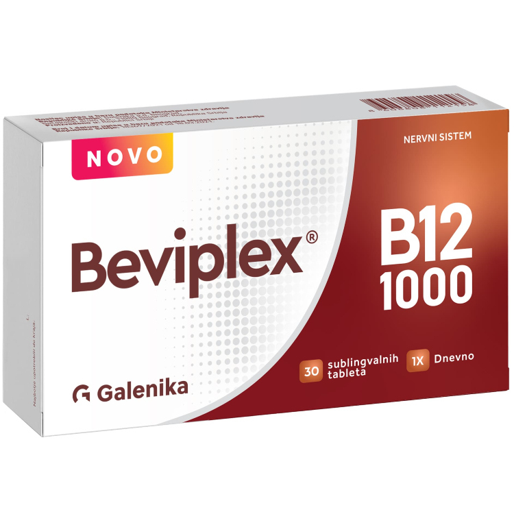 Beviplex B12 1000 30 sublingvalnih tableta