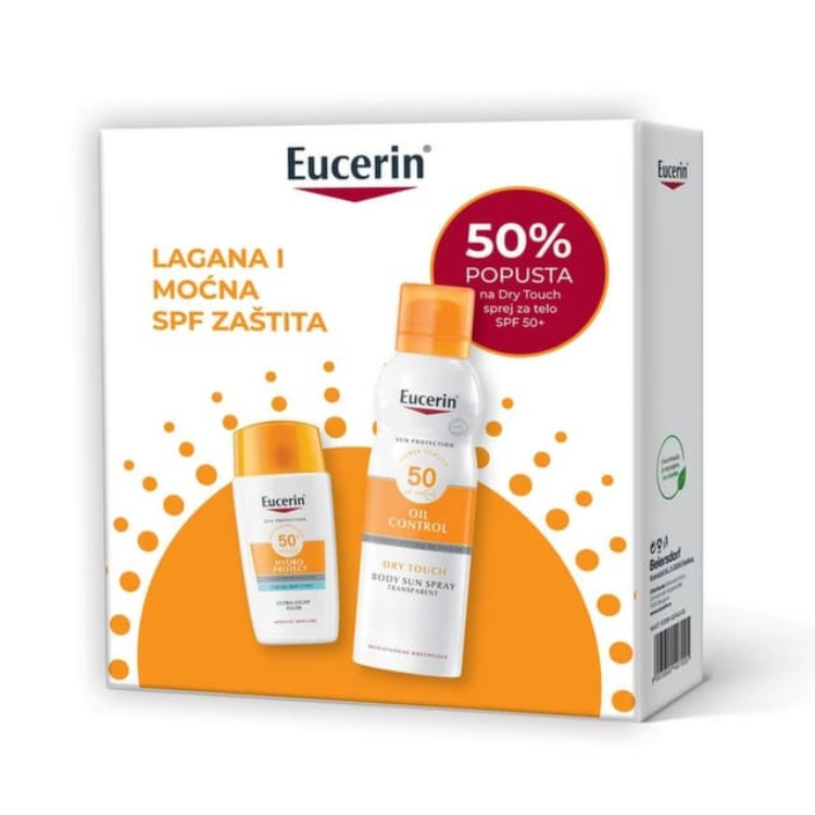 Eucerin Sun set - Hydro Protect fluid SPF50+ 50ml + Dry Touch sprej SPF50+ 200ml