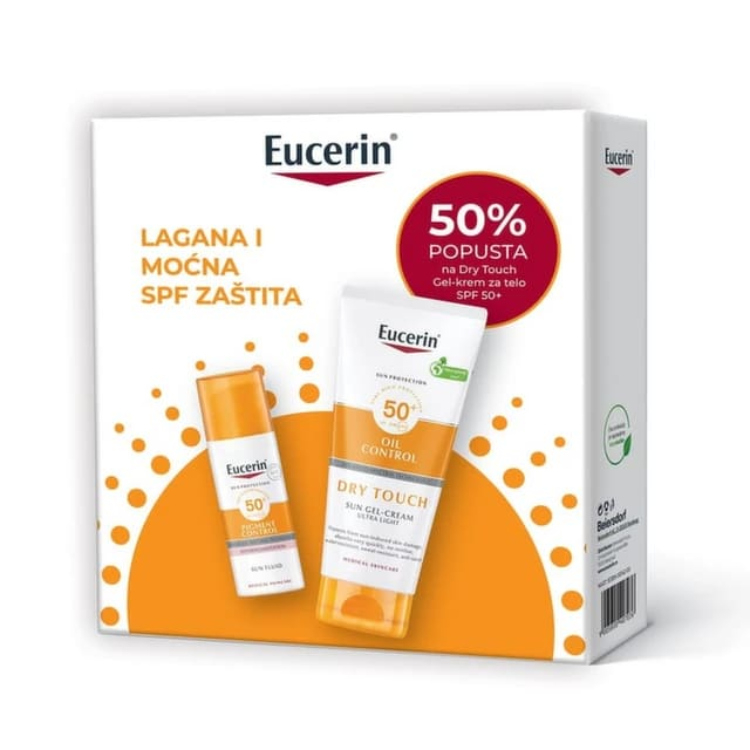 Eucerin Sun set - Pigment Control fluid SPF50+ 50ml + Dry Touch gel-krema SPF50+ 200ml