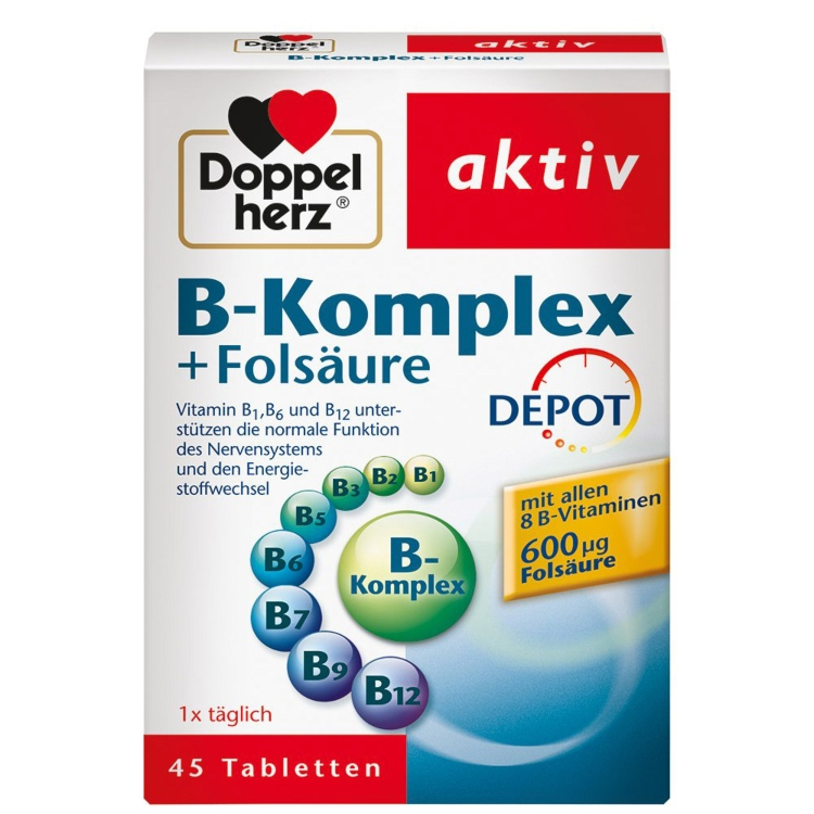 Doppelherz Aktiv B-complex + folna kiselina 45 tableta
