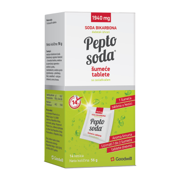 PEPTO SODA ŠUMEĆE TABLETE LIMUN KESICE A14