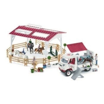 Schleich set za jahanje i mobilna veterinarska stanica 72121