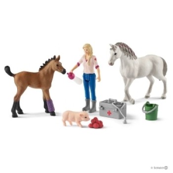 Schleich veterinarka sa kobilom i ždrebetom 42486