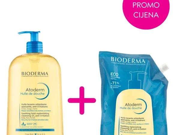 Bioderma Atoderm ulje za tuširanje 1l + refill 1l