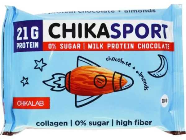 Chikalab Chikasport mlečna čokolada sa bademom 100g