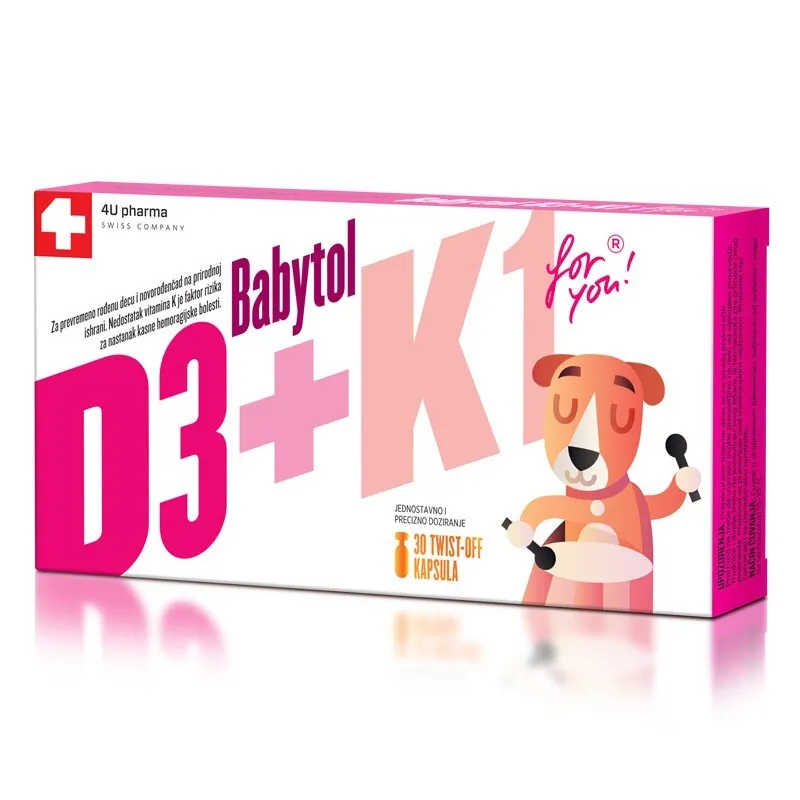 BABYTOL D3+K1 TWIST OFF 30 kapsula