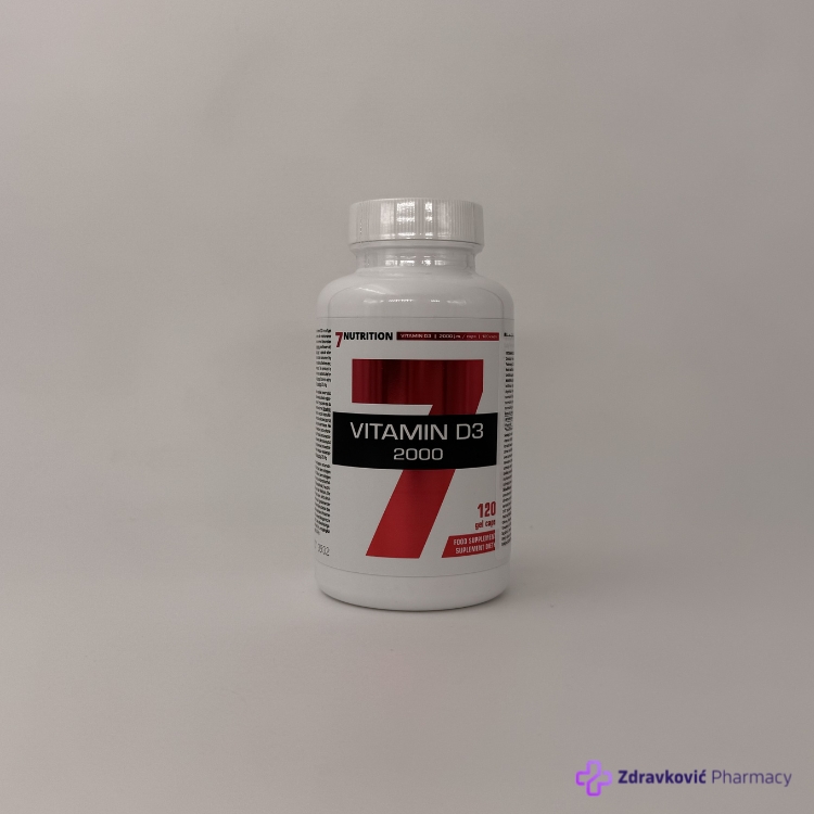 7 Nutrition Vitamin D3 2000IU, 120 kapsula