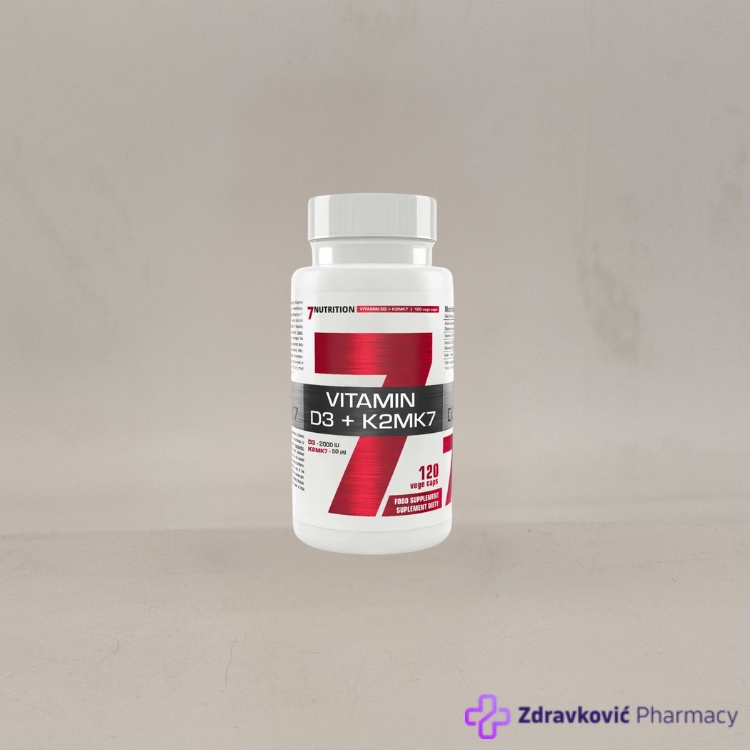 7 NUTRITION VITAMIN D3+K2 MK7 120 kapsula