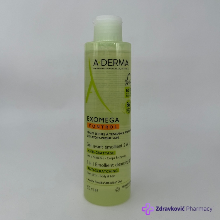 A-DERMA EXOMEGA CONTROL PENUŠAVI GEL 2U1 200ml