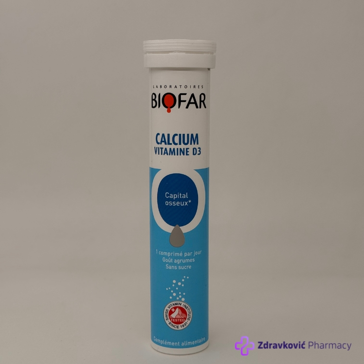 BIOFAR KALCIJUM 500mg +D3 -20 šumećih tableta