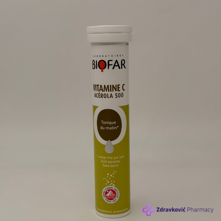 BIOFAR VITAMIN C ACEROLA  500mg -20 šumećih tableta