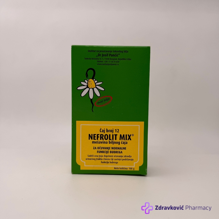 ČAJ BROJ 12 -NEFROLIT MIX- ZA OČUVANJE NORMALNE FUNKCIJE BUBREGA 100g IJP