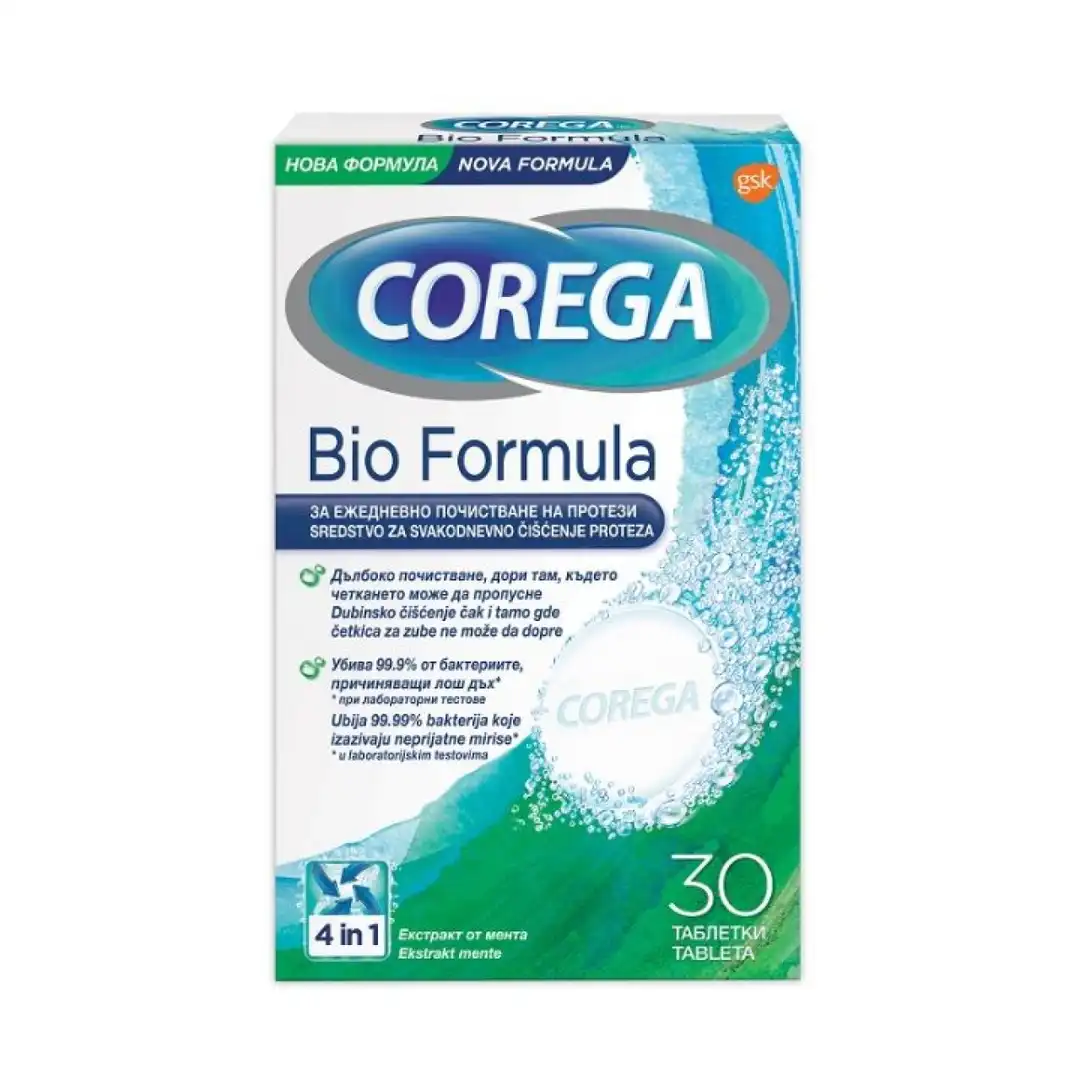 Corega Bioformula za čišćenje totalnih proteza 30 tableta