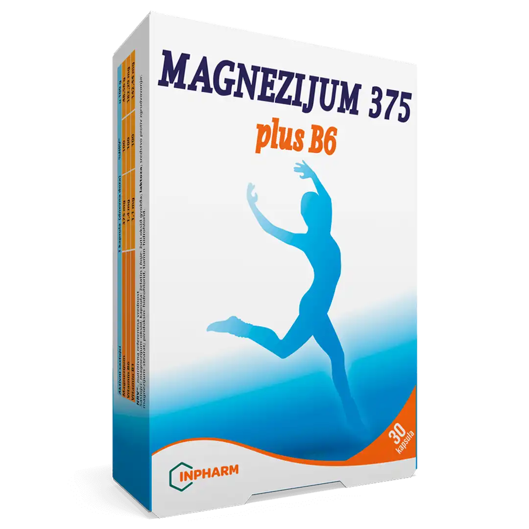 INPHARM Magnezijum 375 plus B6 30 kapsula