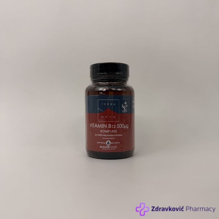 Terranova Vitamin B12 500mcg, 50 kapsula