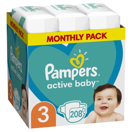 Pampers Monthly Pack Active Baby 3 208 komada