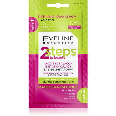 Eveline 2 Steps to Beauty tretman za čišćenje i detoksikaciju 2x4ml