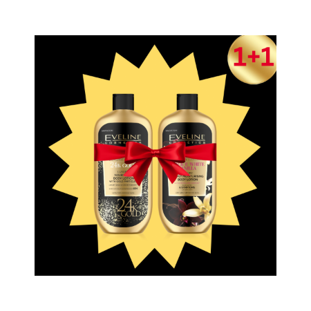 Eveline Luxury 24K Gold mleko za telo 350ml + Vanilla mleko za telo 350ml