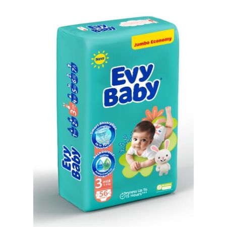 Evy Baby pelene Jumbo 3 Midi 56 komada