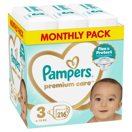Pampers Premium Care Monthly Pack 3 6-10kg 216 komada