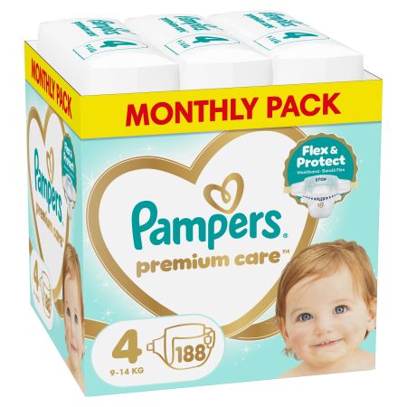 Pampers Premium Care Monthly Pack 4 9-14kg 188 komada