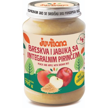 Juvitana kašica breskva jabuka integralni pirinač 190g