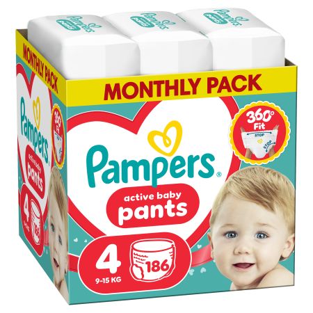 Pampers Pants Monthly Pack 4 9-15kg 186 komada