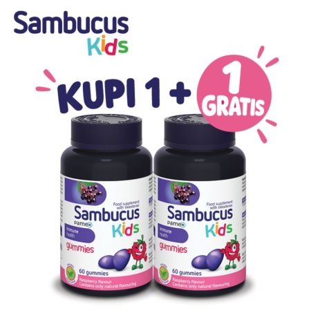 Sambucus Kids gumene bombone 60+60 (1+1 gratis)