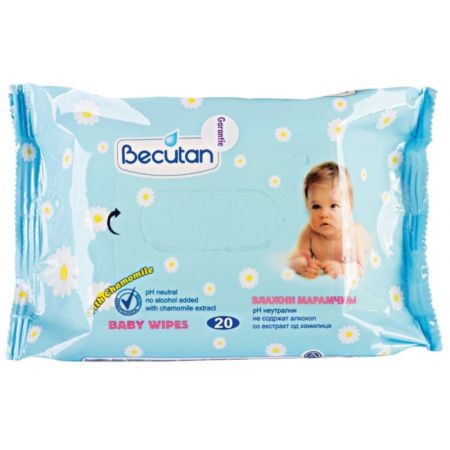 Becutan vlažne maramice s ekstraktom kamilice 20 komada