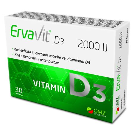 ErvaVit D3 2000 IJ 30 kapsula