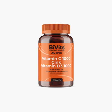 BiVits Activa vitamin C 1000 + cink + D3 60 tableta