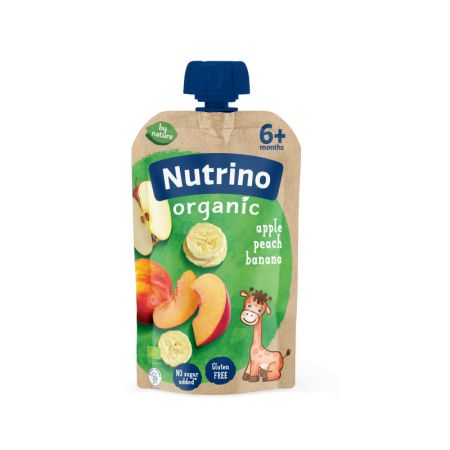 Nutrino Organic pauč jabuka, breskva i banana 100g