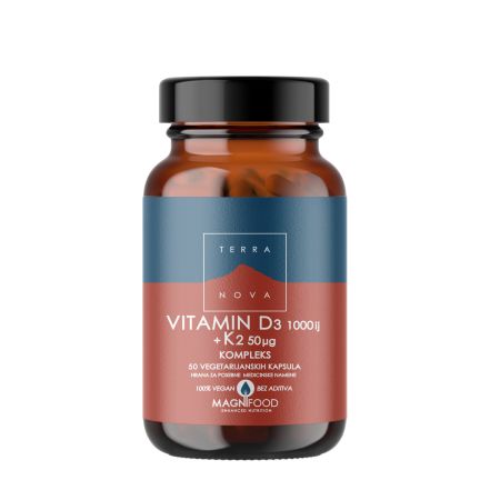 Terranova vitamin D3 1000 IJ + K2 50mcg kompleks 50 kapsula
