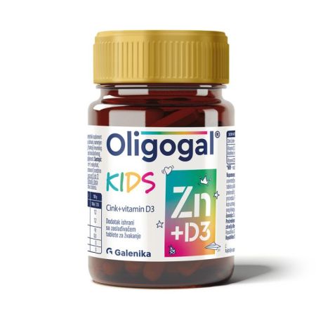 Oligogal Kids Zn + D3 60 tableta za žvakanje