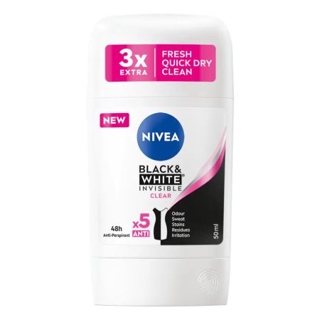 Nivea Black & White Invisible Clear stik 50ml