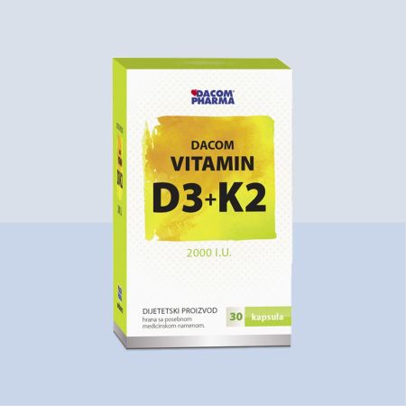 Dacom Vitamin D3 2000 IJ + K2 60mcg 30 kapsula
