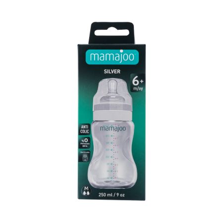Mamajoo anti-kolik flašica 250ml silver