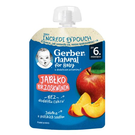 Gerber voćni pire jabuka i breskva 80g