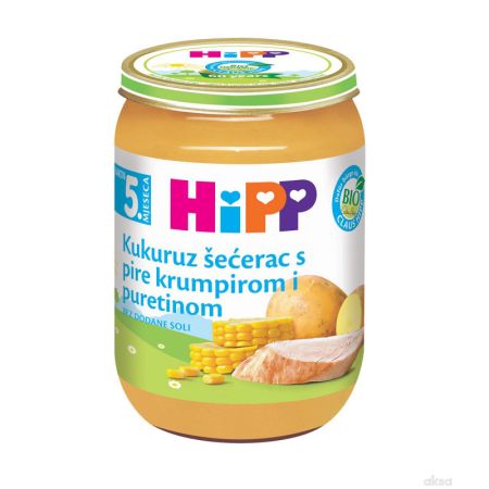 Hipp kašica kukuruz šećerac sa pire krompirom i ćuretinom 190g
