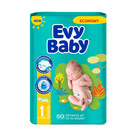 Evy Baby pelene 1 Newborn 2-5kg 60 komada