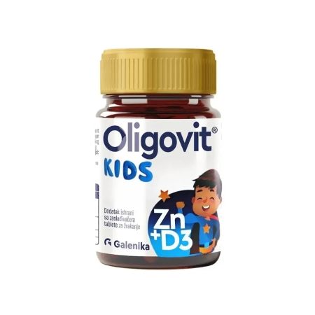 Oligovit Kids Zn + D3 60 tableta za žvakanje