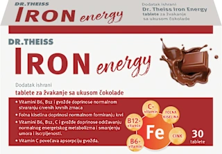 Dr. Theiss Iron Energy 30 tableta za žvakanje sa ukusom čokolade