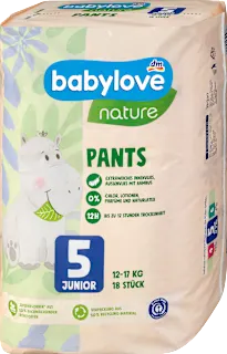 Babylove Nature pelene gaćice 5 Junior 12-17kg 18 komada