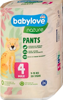 Babylove Nature pelene gaćice 4 Maxi 9-15kg 20 komada