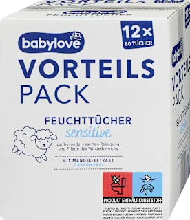 Babylove Sensitive vlažne maramice za bebe 960 komada