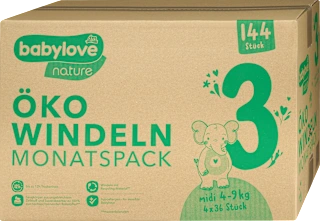 Babylove Nature pelene 3 Midi 4-9kg 144 komada