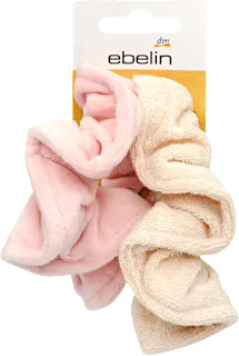 ebelin scrunchie gumice za kosu roze i bež 2 komada