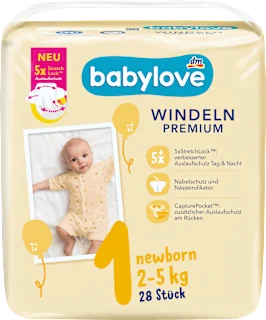 Babylove Premium pelene 1 Newborn 2-5kg 28 komada