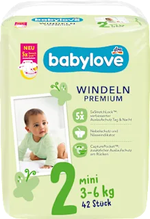 Babylove Premium pelene 2 Mini 3-6kg 42 komada